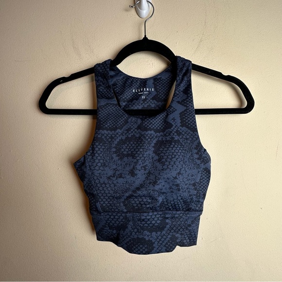 Allfenix Indie High Neck Python Longline Sports Bra Running Cut Out Womens XS - Picture 12 of 12